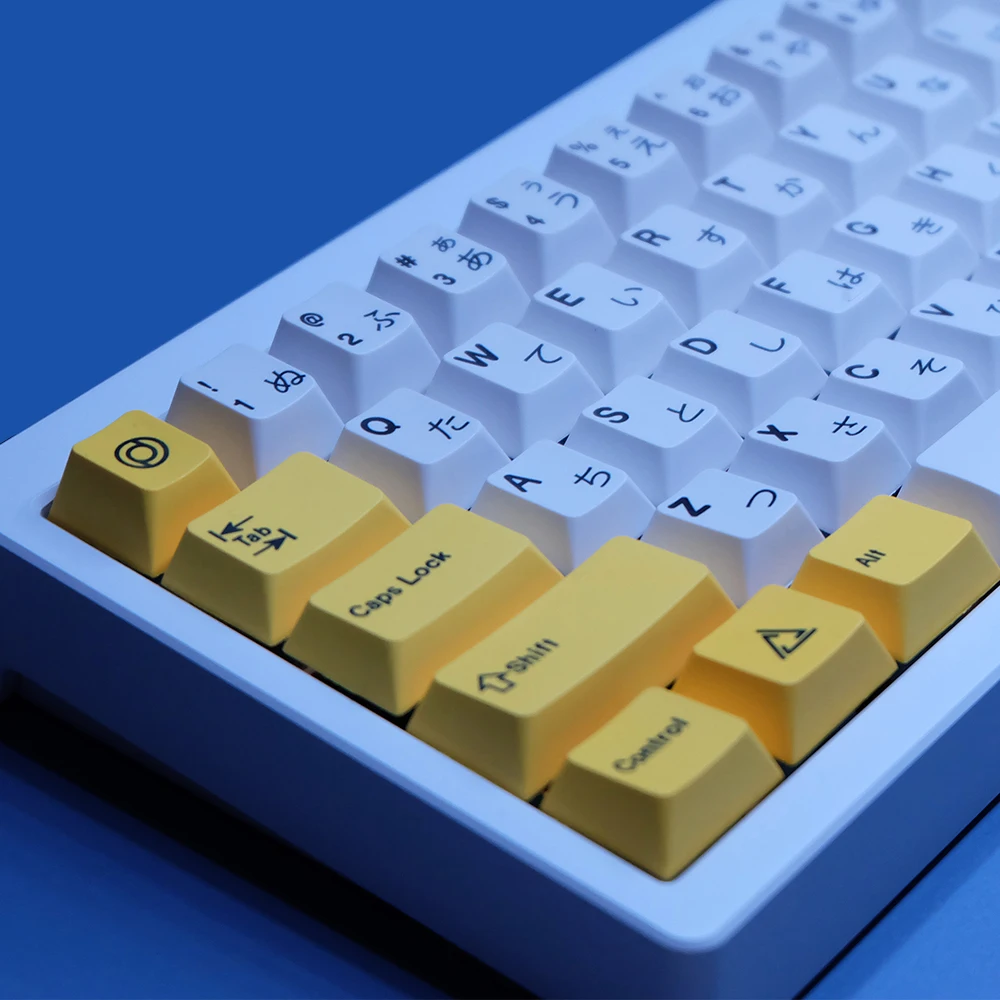 

Serika Yellow White Japanese Keycaps For Cherry Mx Gateron Kailh Box TTC Switch Mechanical Keyboard Cherry Profile PBT Key Cap