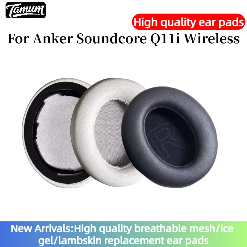 

TAMUM 1 Pair Replacement memory foam Ear Pads With buckle Pillow Cushion Cover For Anker Soundcore Q11i Wireless Headset，11.3