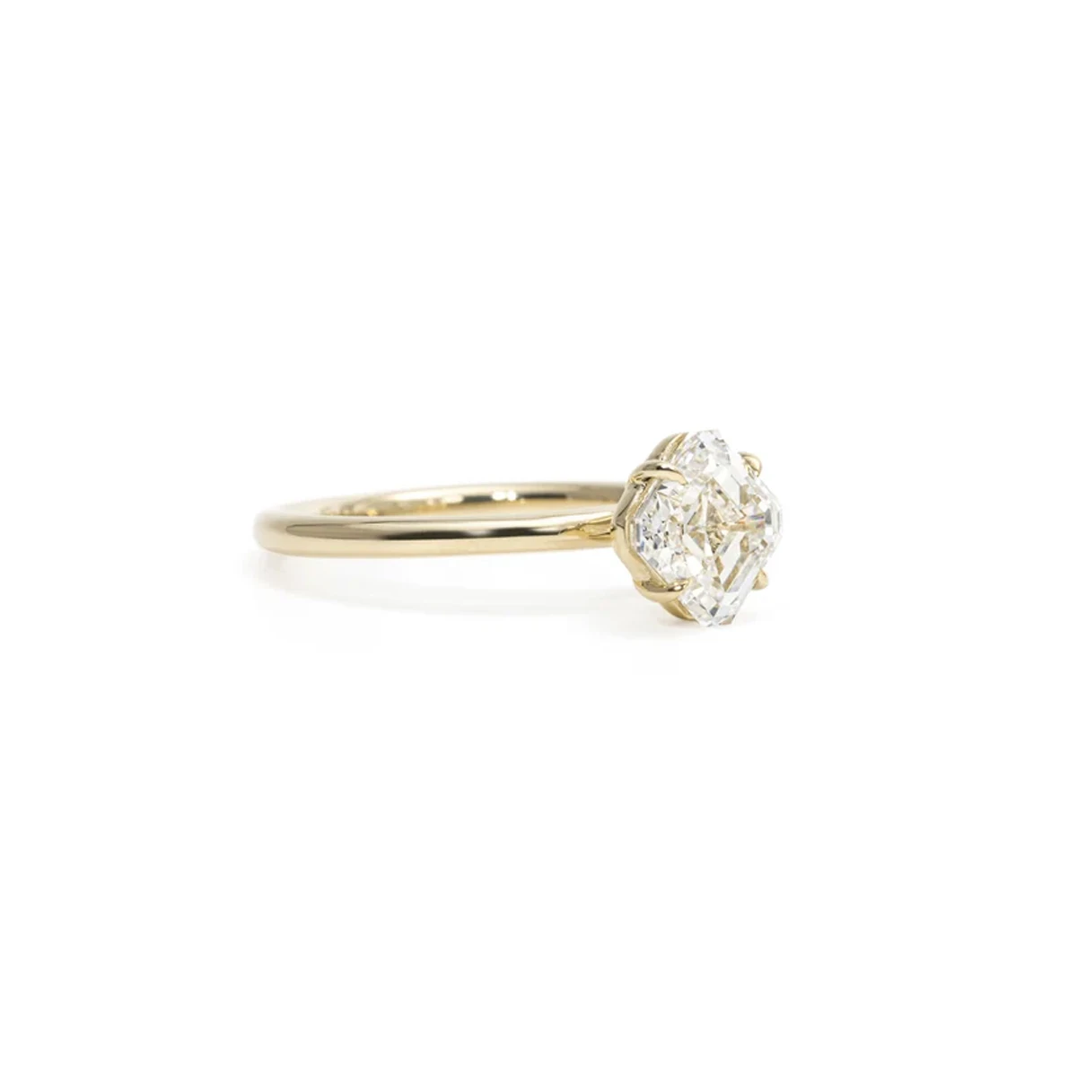 Asscher Cut Lab Created Diamond Ring IGI Certified Solitaire Style Lab Diamond Ring 9K/14K/18K Solid Gold Engagement Ring