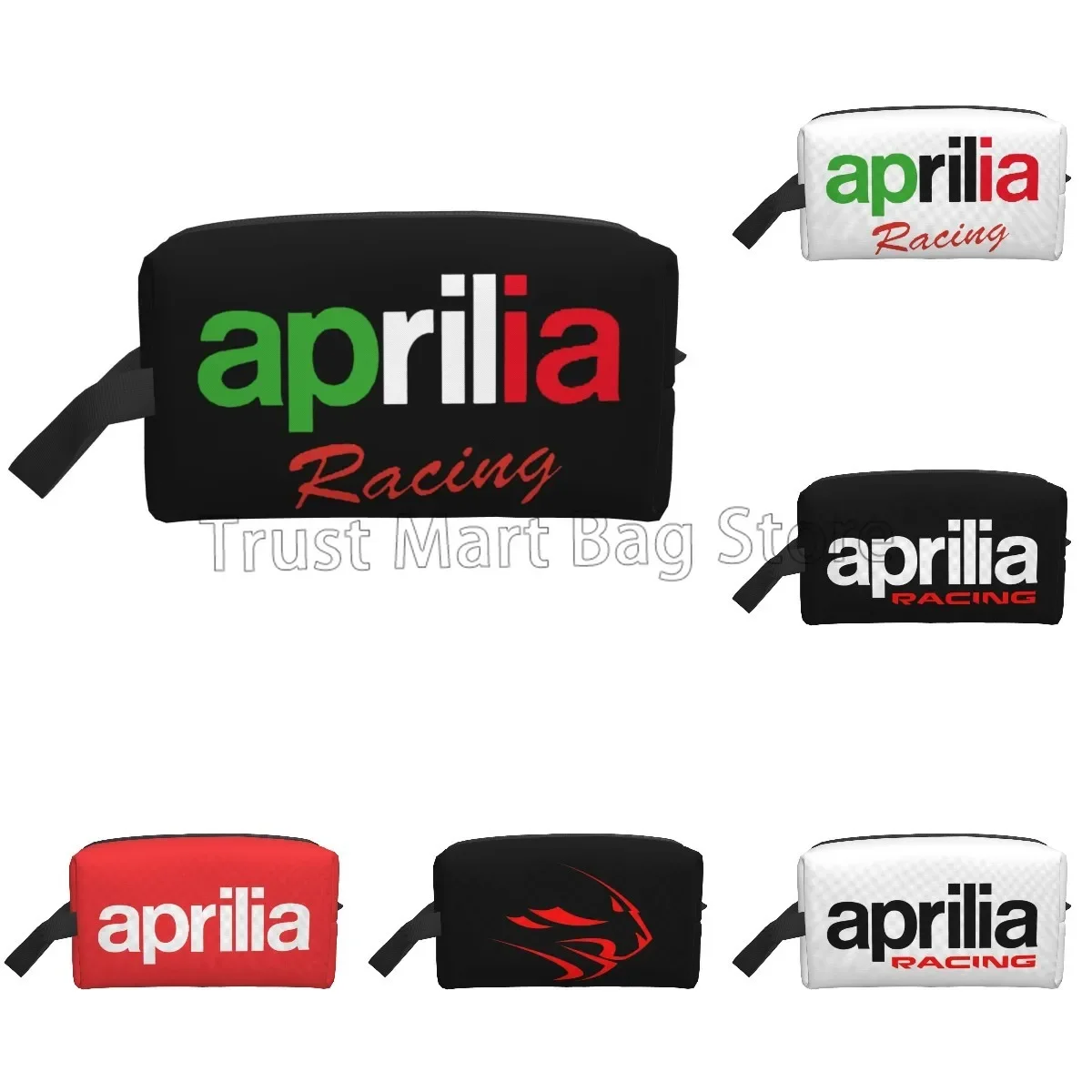 Aprilia Racing Logo Print Bag Portable Large Capacity Makeup Bags for Women Men Travel Cosmetic Bag Waterproof Toiletry Pouch