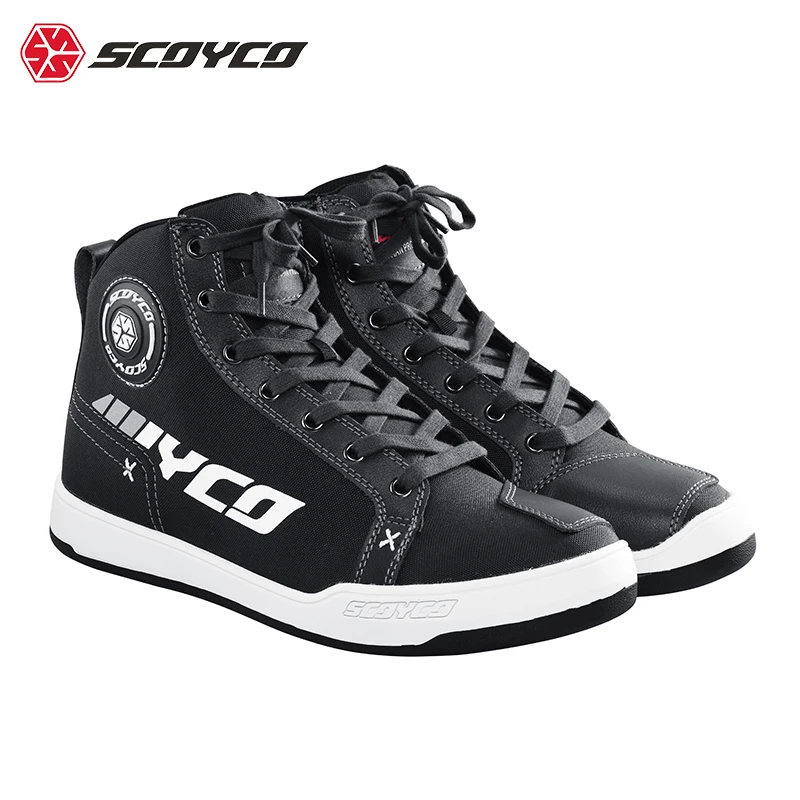 SCOYCO Motorcycle Riding Shoes Casual Commuter Boots Protective Fall Resistant Wear Boots Four Seasons Men\'s Riding Shoes