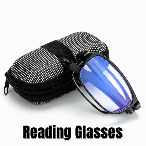 Gafas de lectura plegables de tendencia con caja para hombres y mujeres, gafas TR portátiles, lentes de descanso, gafas con dioptrías Unisex + 1,0 a + 4,0