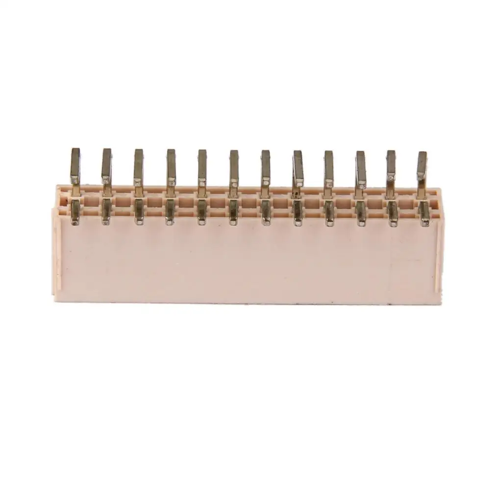 Beige 24 Pin Angled Power Supply PCB Solder L Plug Connector Converter