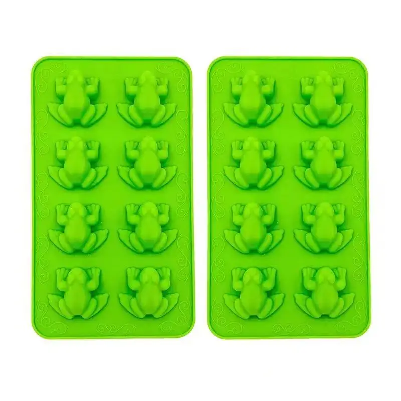 2 Pack Mini Frog Silicone Molds 3D Frog Candy Molds for Chocolate, Ice Cubes Desert Biscuit Fondant DIY Baking Accessories