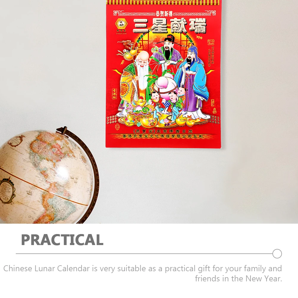 Traditioneller chinesischer Kalender 2024, Mondjahr, Wandkalender, zerreißbar, zum Aufhängen, Geschenk, Ansicht, Termine, Veranstaltungen, Neujahr, Wand-Mondkalender