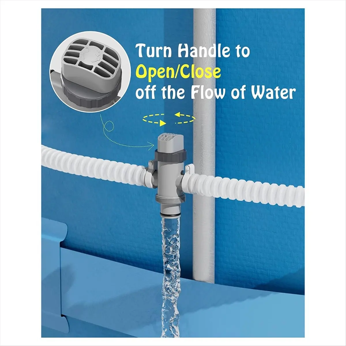 A20I Dual Split Hose Plunger Valve for Pool Parts and Accessories for Above Ground Swimming Pool and Pool Filter Pump