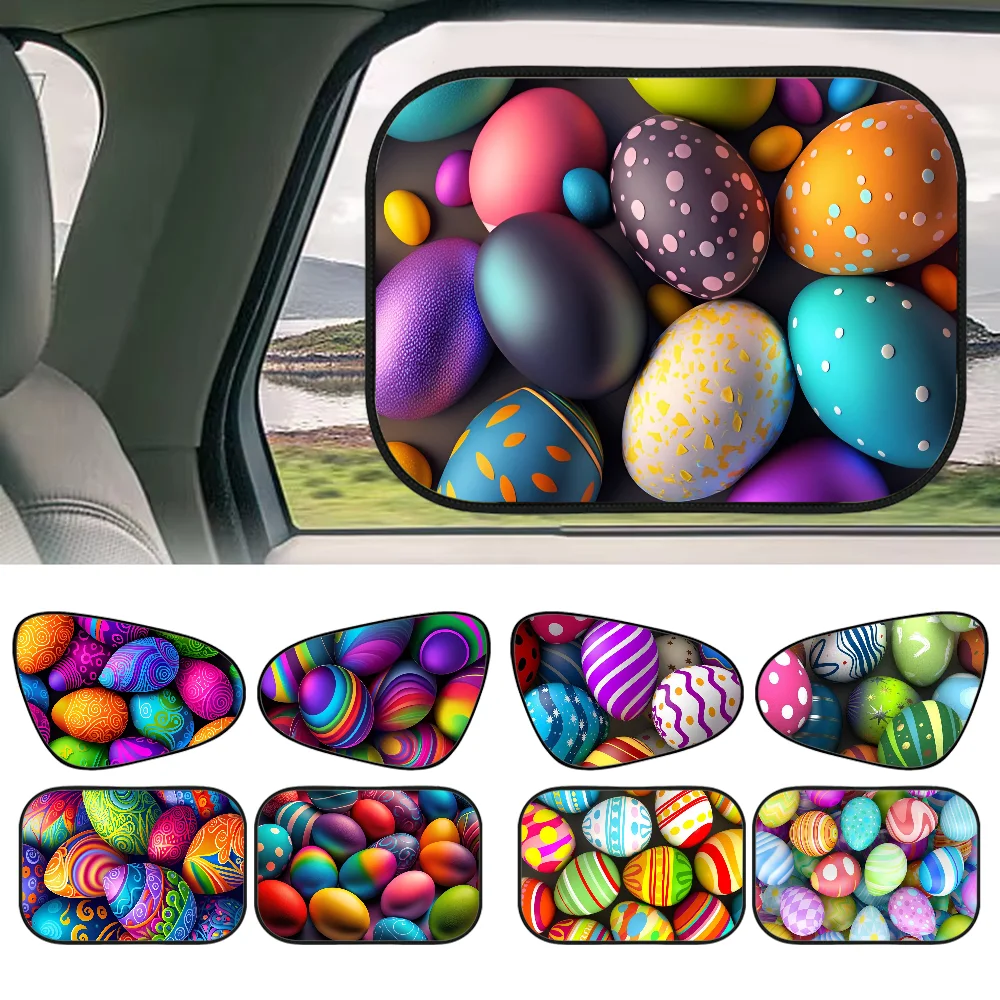 Plein d'oeufs jour de pâques voiture fenêtre latérale pare-soleil 1 paquet soleil éblouissement rayons UV Protection pour enfant bébé fenêtre latérale pare-soleil