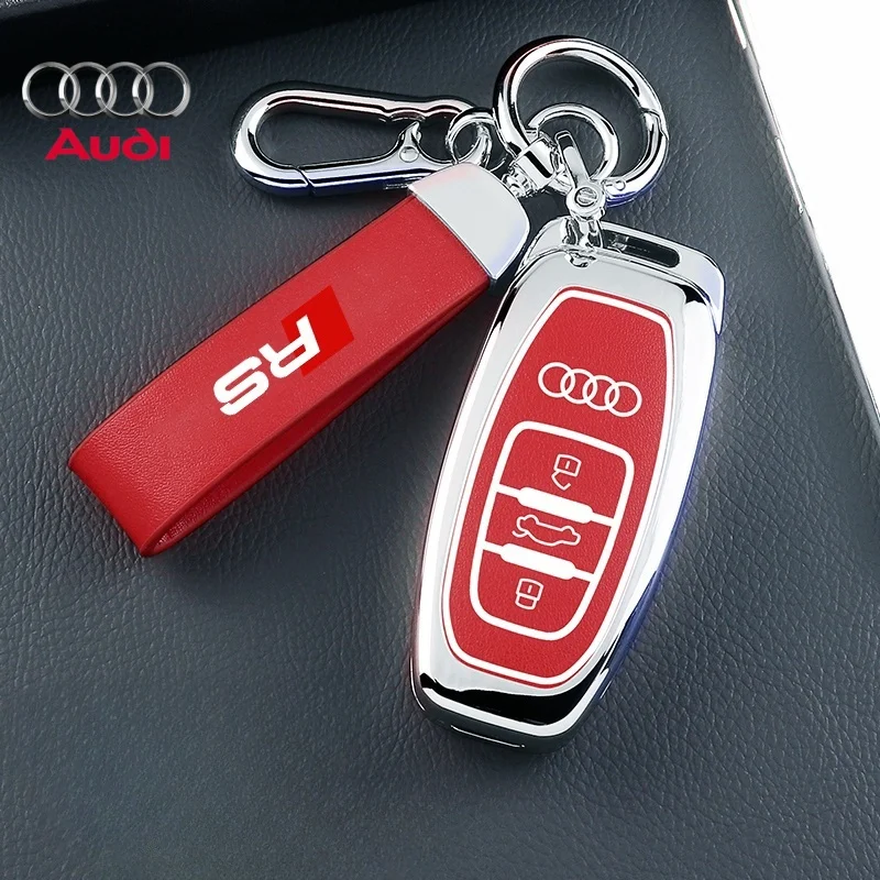 

Car Remote Key Cover Case For Audi A3 A4 B9 A6 C8 A7 S7 4K A8 D5 S8 Q7 Q8 SQ8 E-tron 2018 2019 2020 2021 Keychain Accessories