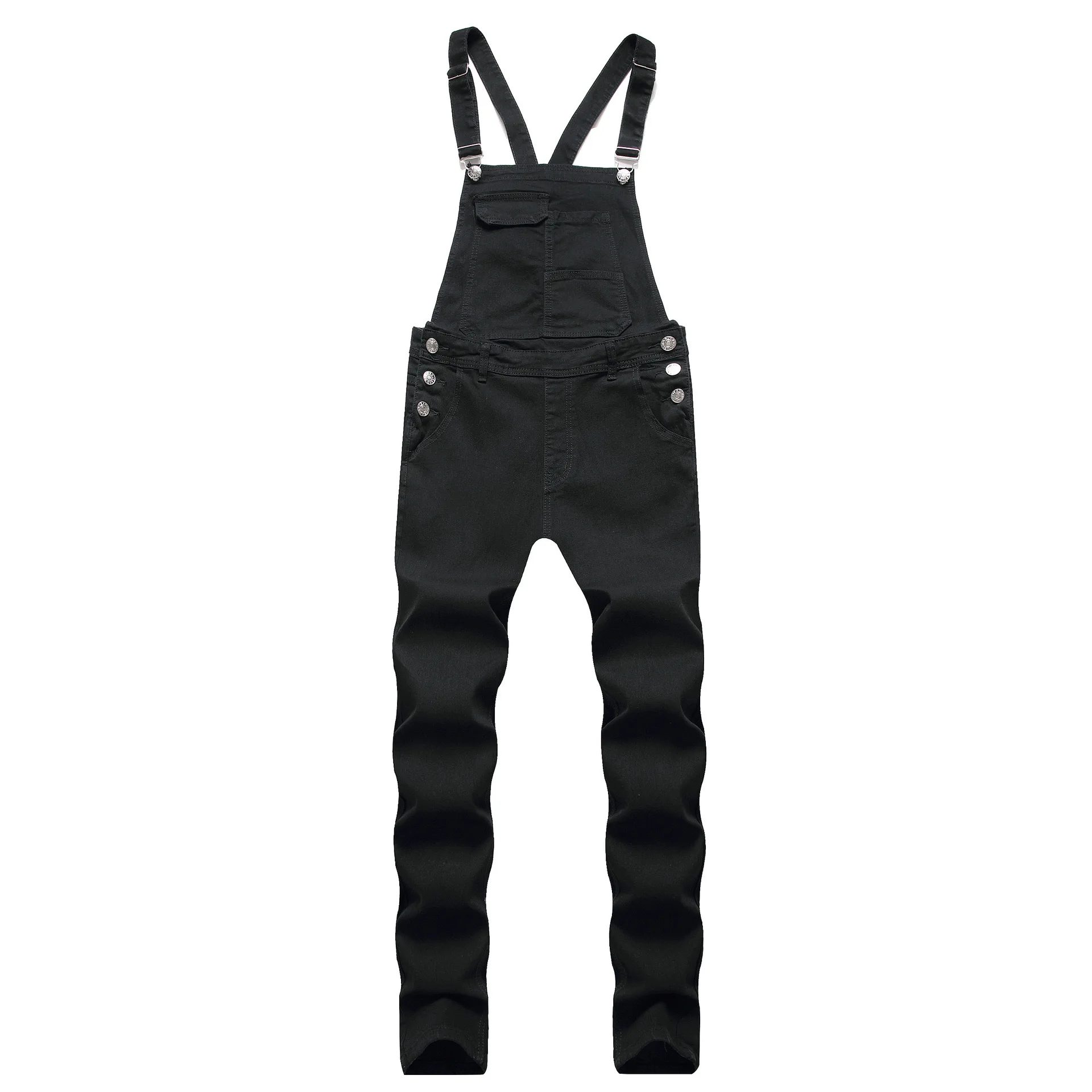 

Men's solid color pocket overalls