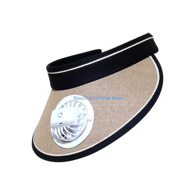 قبعة شمسية 400A قابلة للتنفس مع مروحة للنساء البالغات قبعة رياضية للأنشطة الخارجية #3