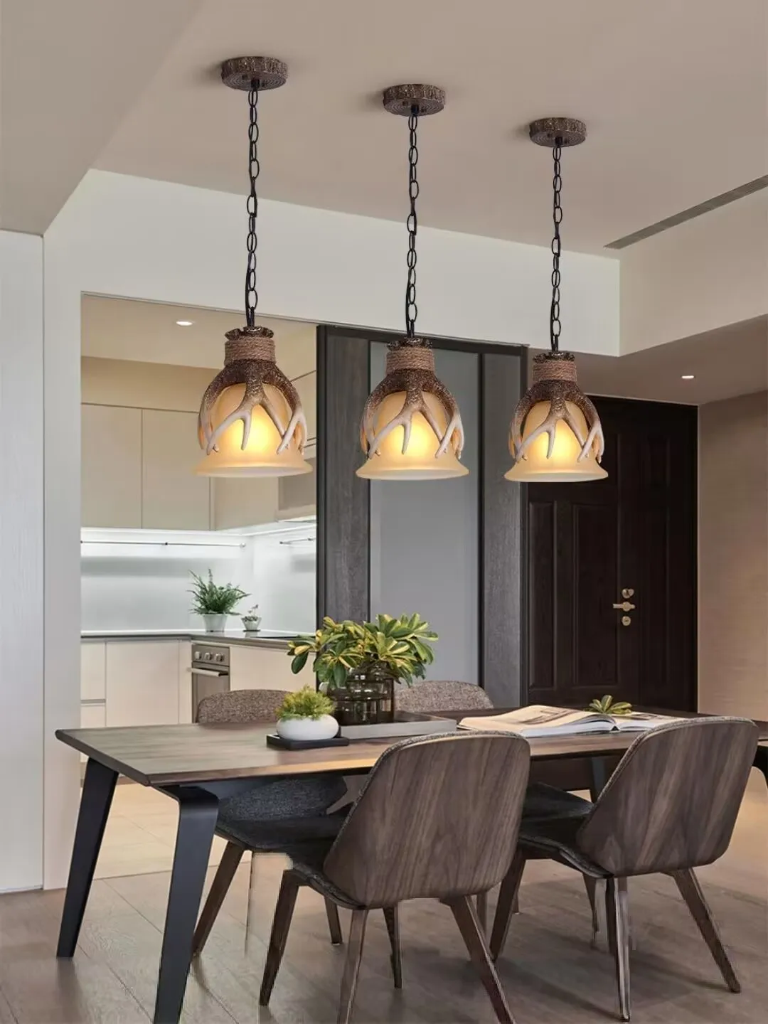 Antler chandelier, café restaurant chandelier, bar counter chandelier