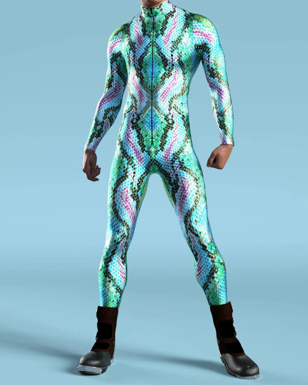 Halloween Herren Sexy Schlangenleder-Optik Cosplay Jumpsuit Tier-Bodysuit Festival Zentai-Anzug Themenparty Catsuits Rave-Outfits Neu – Detail 20