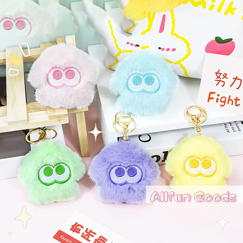 Splatoon Inkling Plush Keychain Anime Orange Red Inkling Kawaii Animal Backpack Pendant Soft Stuffed Cartoon Toy Doll Kid Gift