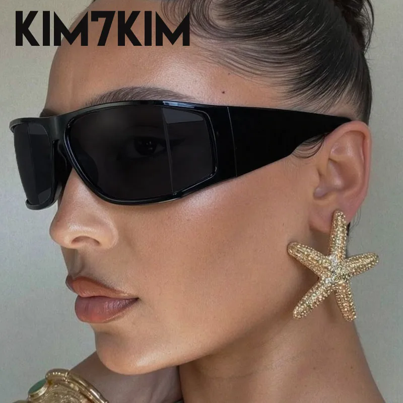 

Steampunk Rectangle Sunglasses Women 2025 Luxury Brand Y2K Punk Windproof Shield Sun Glasses Goggle Eyewear Fashion UV400 Shades