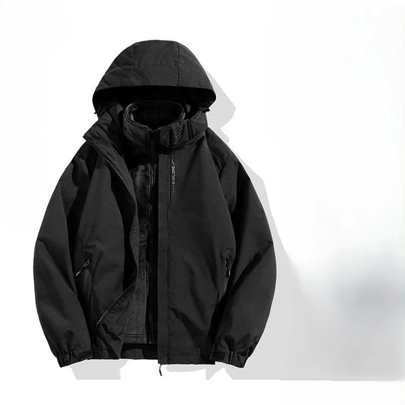 

Mens Jacket Man Grey Coats Mountaineering Extreme Adventure Outdoor Travel Exploration Discovery Summit Alpine Climbing Hiking