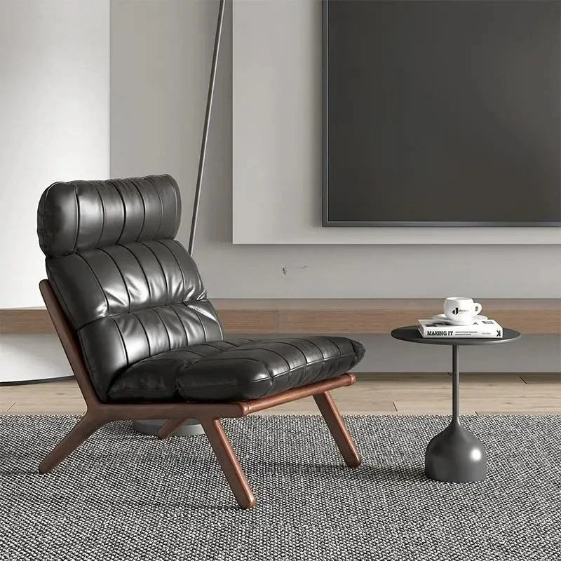 

Скандинавское минималистичное кресло для отдыха из массива дерева, дизайнерское кресло для гостиной или балкона, удобный диван для отдыха.