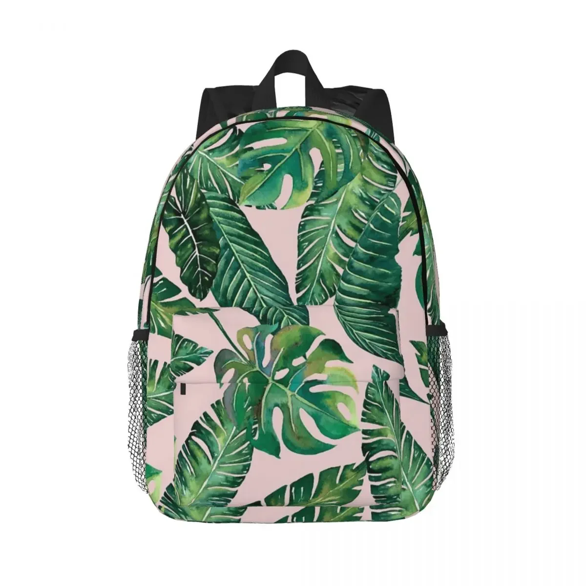 Jungle Leaves, Banana, Monstera Pink Backpacks Teenager Bookbag Fashion Children School Bags Laptop Rucksack Shoulder Bag