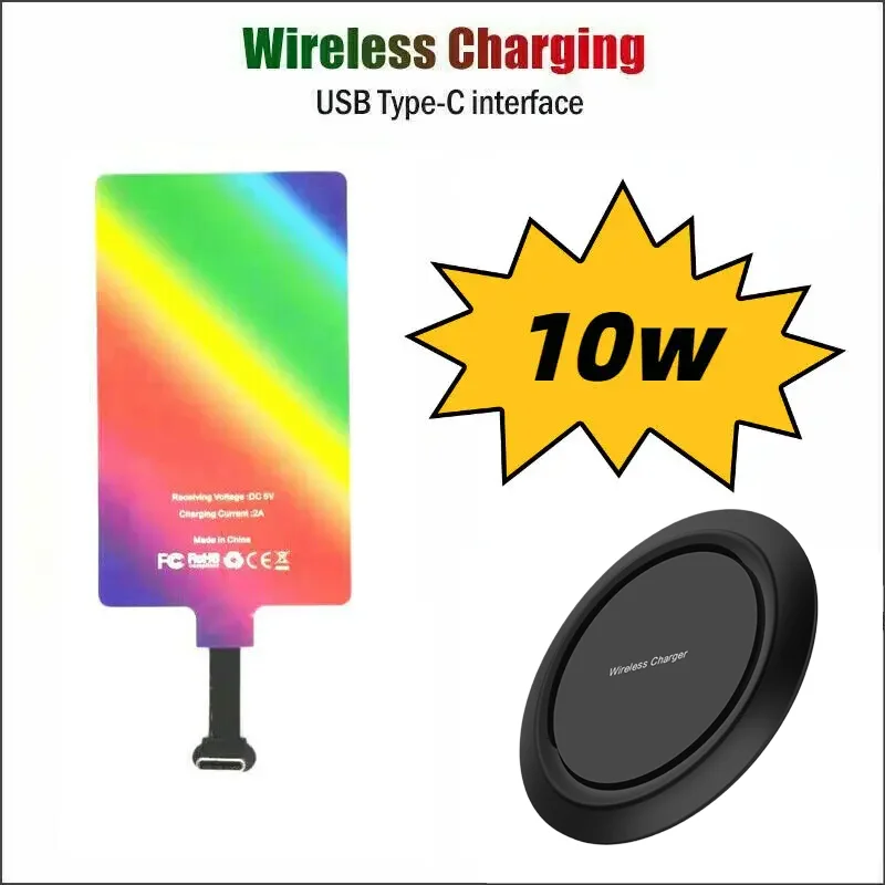 

15W Qi Wireless Charger Pad+10w Type-c Receiver For Xiaomi Redmi Note 7 8 9 10 Pro 8T 9S 9T K20 K30 K40 Pro