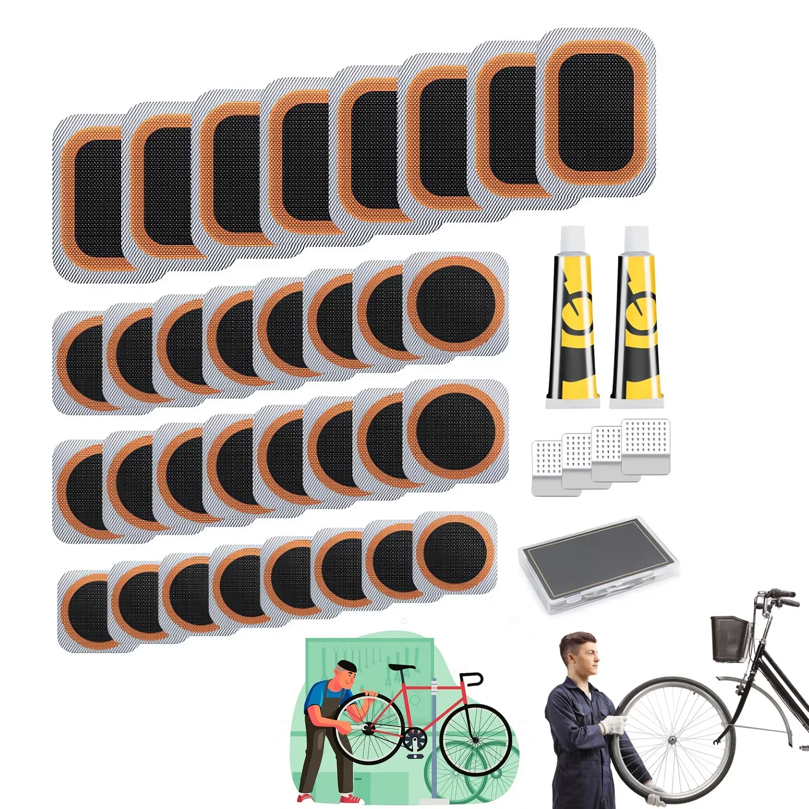 2026-Bike Tire Repair Kit Convenient To Carry With Portable Storage Box Suitable For Motorcycle Bycicle Inner Tube Puncture - view 5