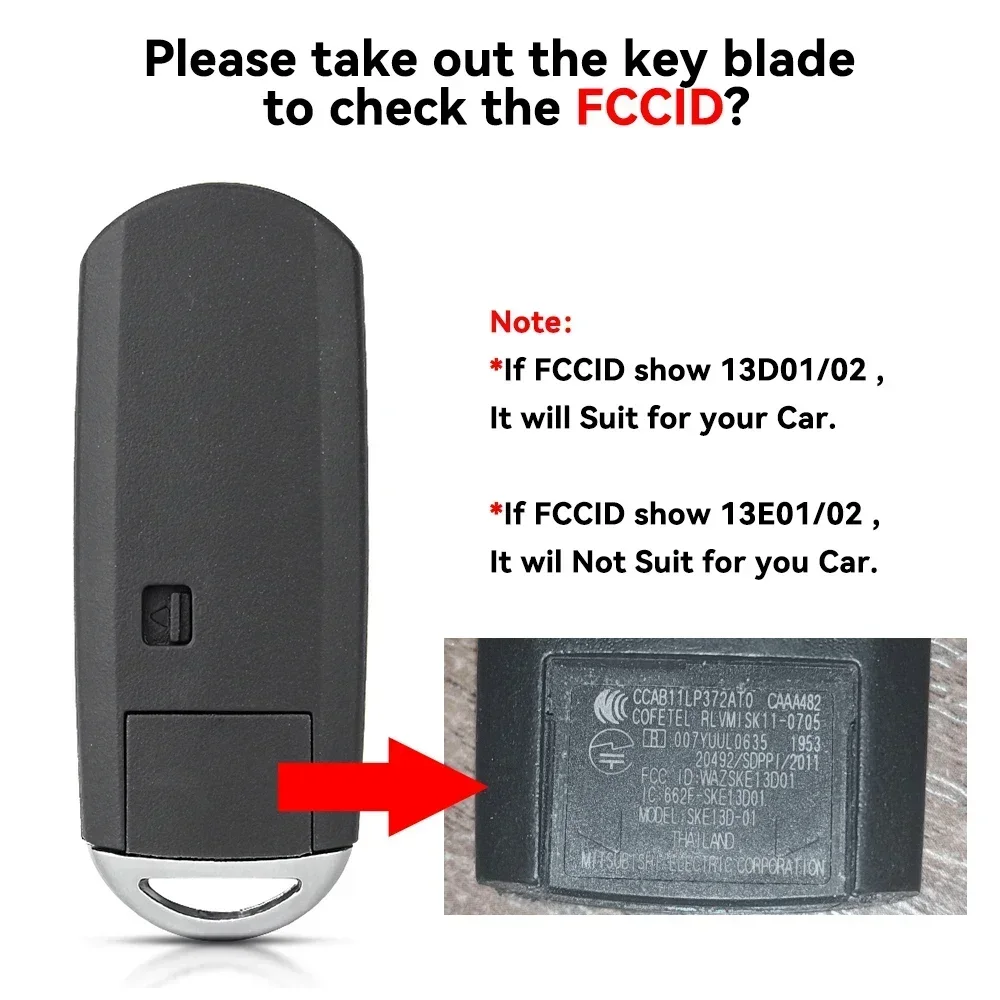 KEYYOU 1PCS NEW SKE13D-01 SKE13D-02 ID49 PCF7953P 315MHz Remote Car Key WAZSKE13D01 For Mazda 3 5 CX-3 CX-5 CX-9 2013-2019