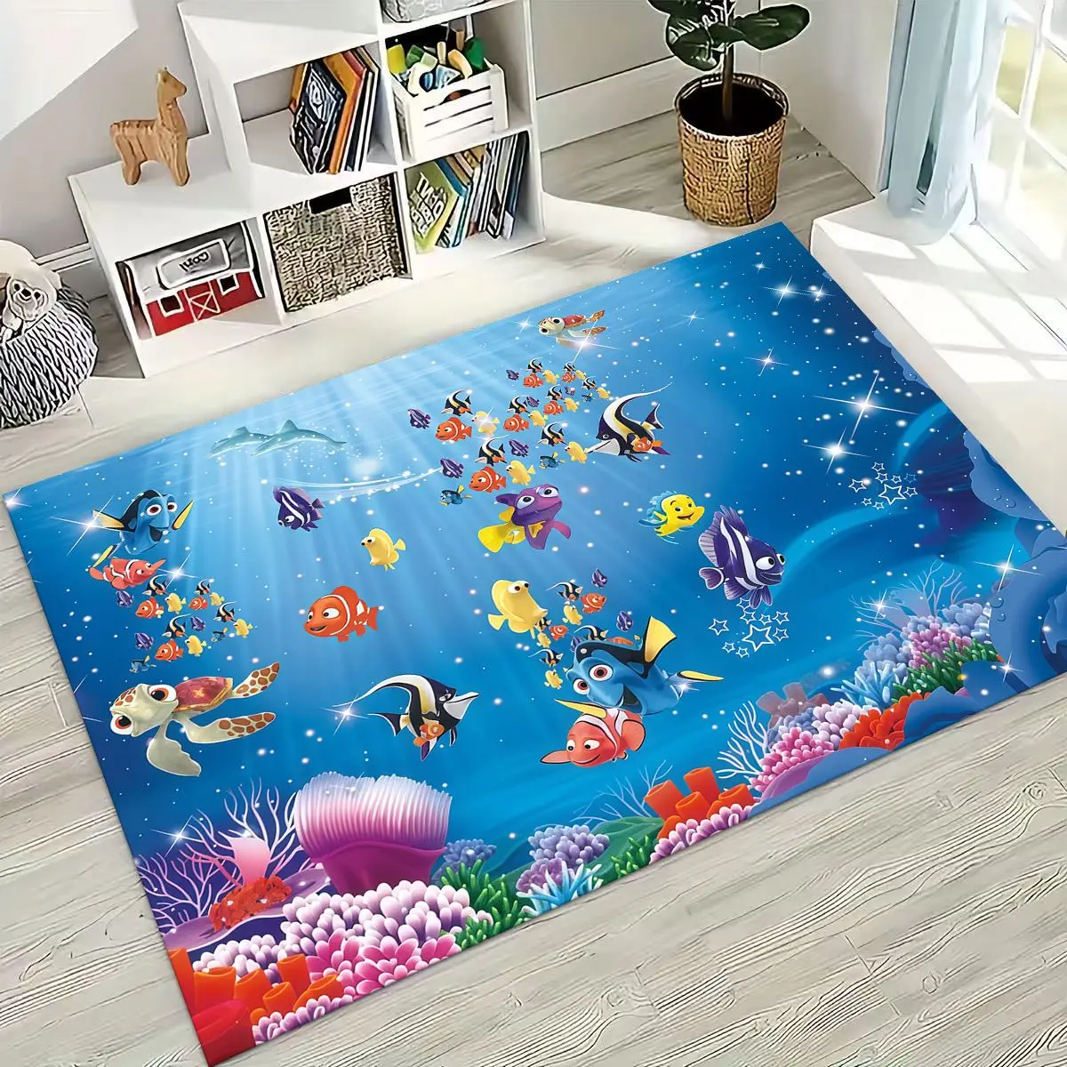 

3D Cartoon Finding Nemo Underwater World Rug for Bedroom Living Room Sofa Home Doormat Decor, Large Kid Non-slip Floor Mat Gift