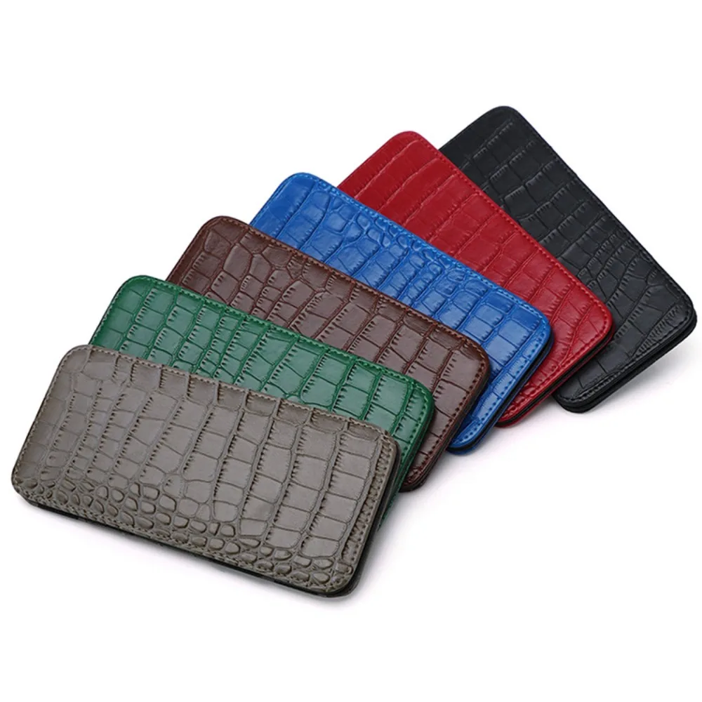 Fashion PU Leather Credit Card Holder Solid Color Unisex Protector Case Crocodile Pattern Passport Cover Travel