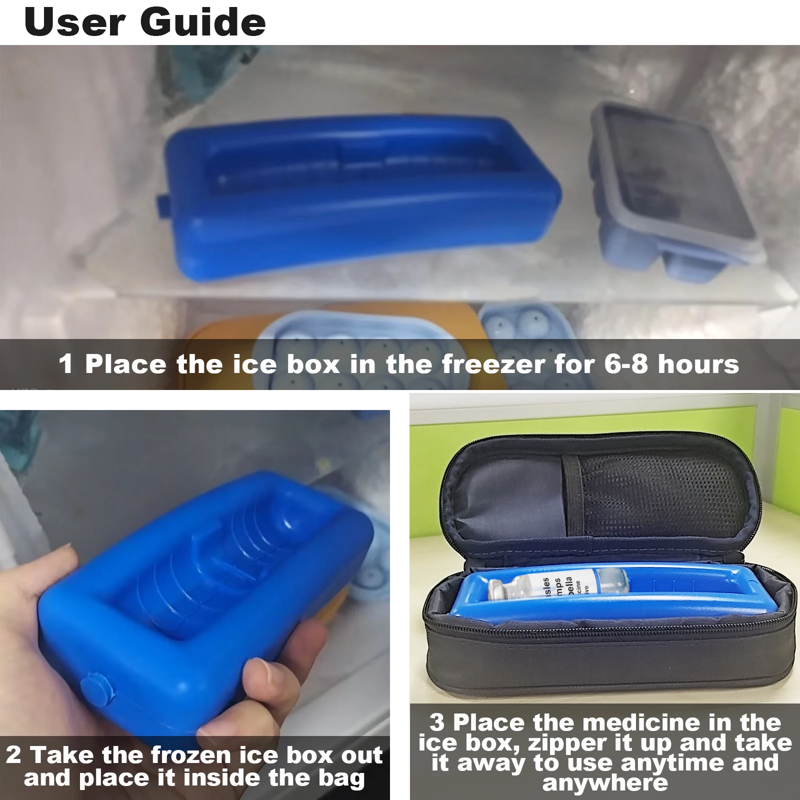 Insulin Cooler Bag Portable Insulated Protector Waterproof Insulin Travel Case Cooler Box Large Capacity Diabete Insulin Ice Bag