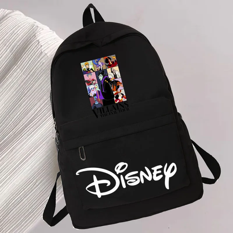 Disney Villain Women\'s Backpack Solid Color Large Capacity Schoolbag Backpacks Simple Casual Traveling Female\'s Backpacks 2024