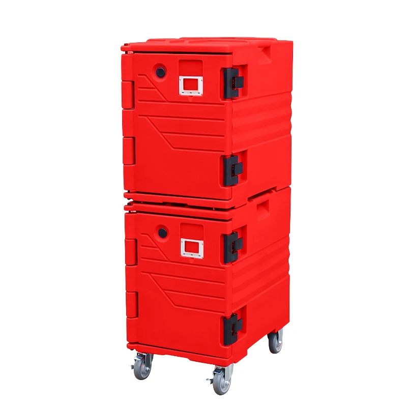 180 liters food incubator, cooked food incubator, school canteen catering box double layer with universal wheel