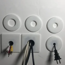 Plastic Wall Wire Hole Cover Plate Base Plug Round 86 Type Switch VGA Socket Outlet Decor Cover Cable Holder Protector Hardware