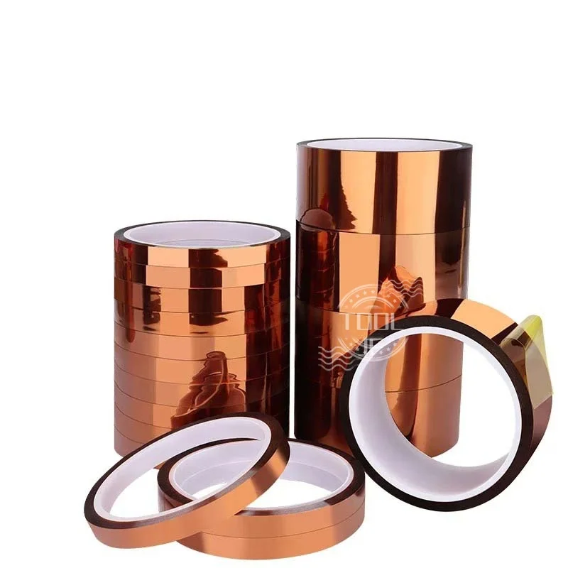 

L/33M Gold Finger High-Temp Polyimide Anti-Static Tape - Lithium Battery Insulation Circuit Board Protection Tape Thick 0.05mm