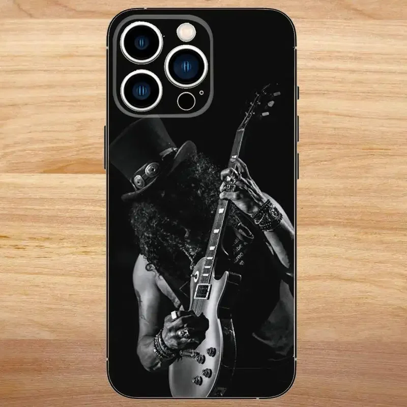 Guns N Roses Phone Case For iPhone15,14,13,12,11,Pro,Max,Plus,Mini,X,XS,XR,8,7,6,S,Plus,SE Soft Black Case