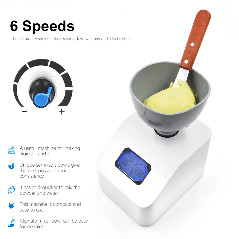 JUMTOP 48W Dental Impression Alginate Mixer 300RPM Gypsum Material Blender 100-700ML Alginate Material Blender