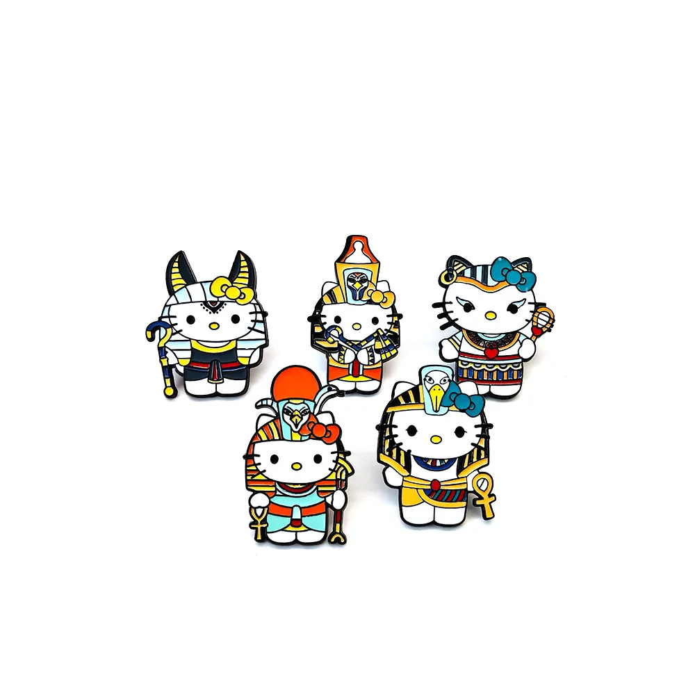 

1 Set Anime Hello Kitty Egyptian Pharaoh Enamel Brooch Set Kawaii Sanrio Lapel Pins Women's Fashion Jacket Badges Accessories
