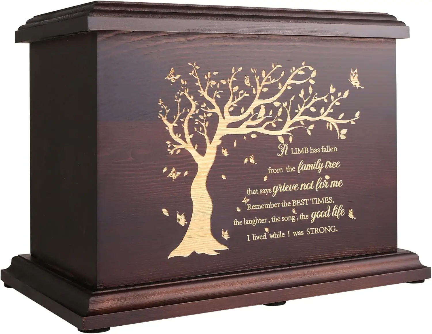 

Wooden Cremation Memorial Urn for Human Ashes - Fits Adult Men Women & Child, Large Burial Funeral Urn Holds Up to 270 LBS