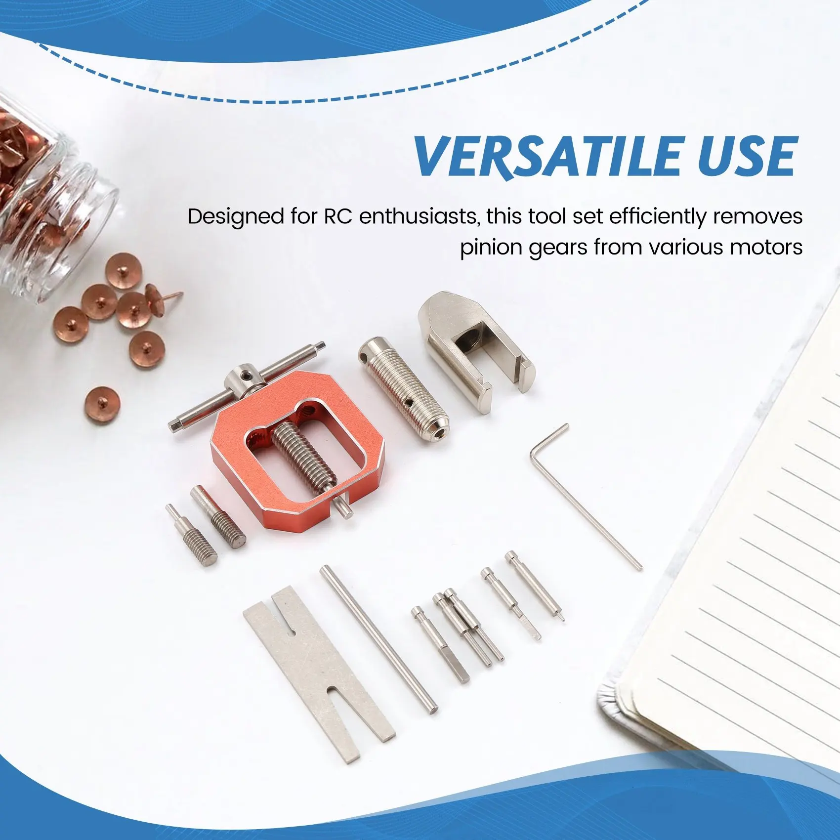 

Innovative Rc Motor Gear Puller Tool Motor Pinion Gear Puller Remover set Red