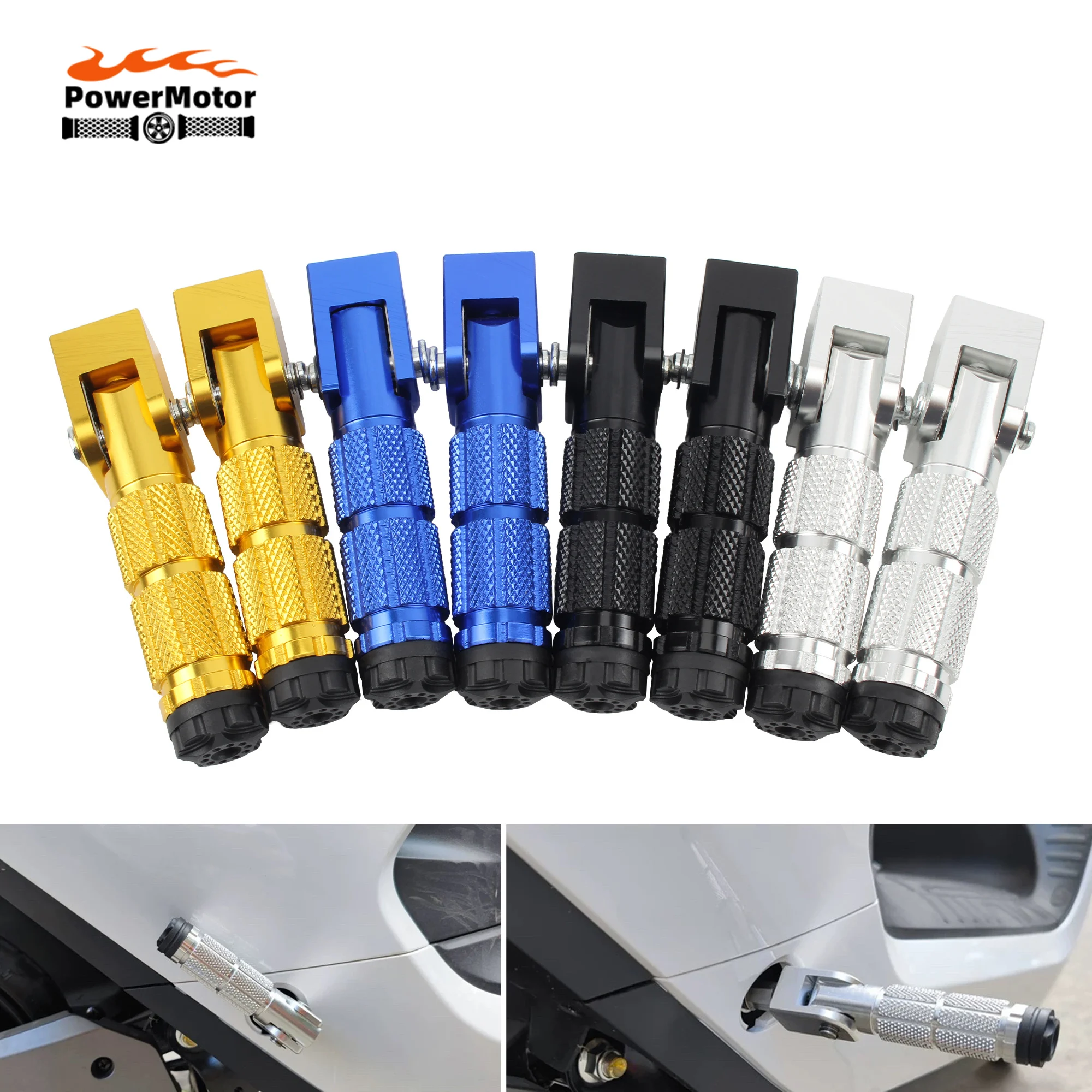 Motorcycle Universal 8mm Foldable Foot Pegs for SUZUKI GSF600 Bandit GS1000 GS500E GS550M Moto Modified Pedal Accessories Parts