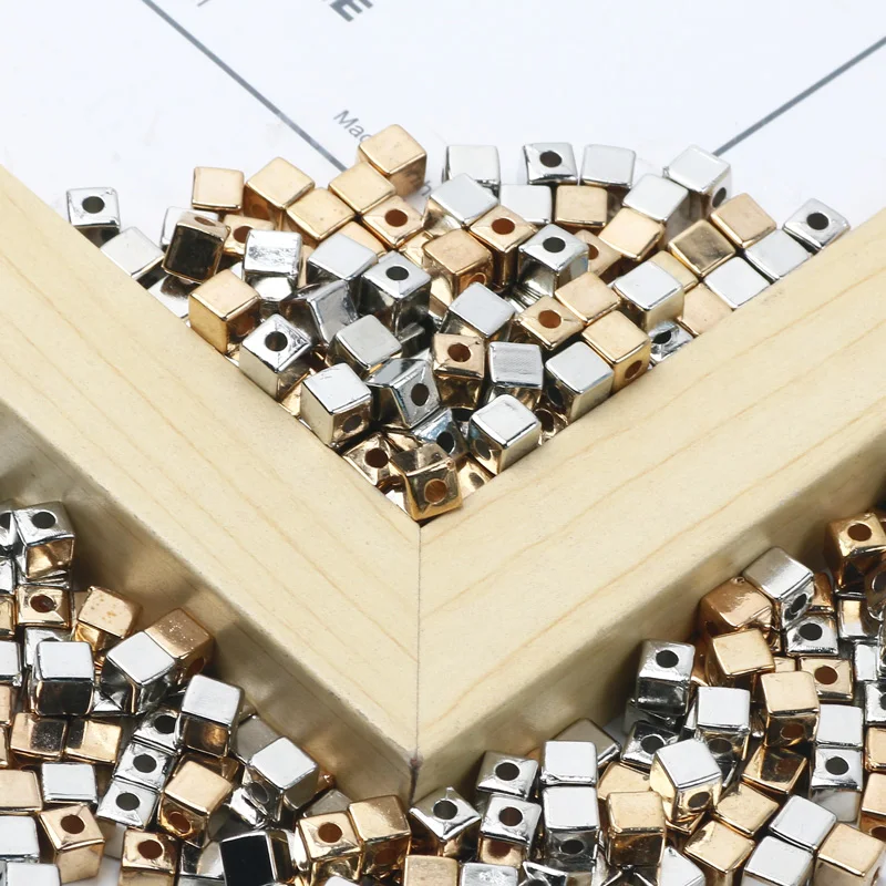 200pcs 3/4/5mm CCB Square Beads Acrylic Loose Spacer Beads For Jewelry Making Handmade Diy Bracelet Necklace Accessories