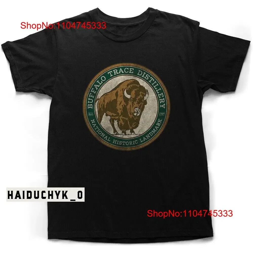 Camiseta negra Retro BUFFALO TRACE Distillery Whisky talla S 5XL vintage lavada transpirable estirada suave moda ligeramente