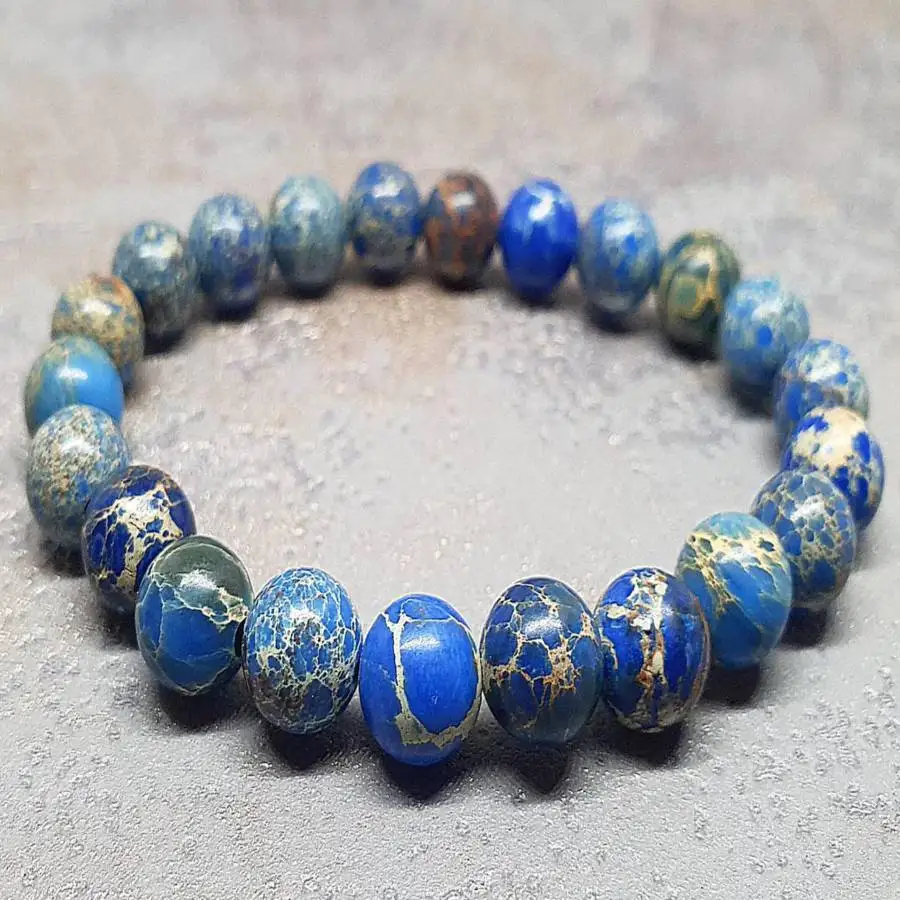 

Handmade Emperor Stone bead bracelet,men's cuff button bracelet,Ramadan prayer bead,women's meditation,holiday gift,daily wear
