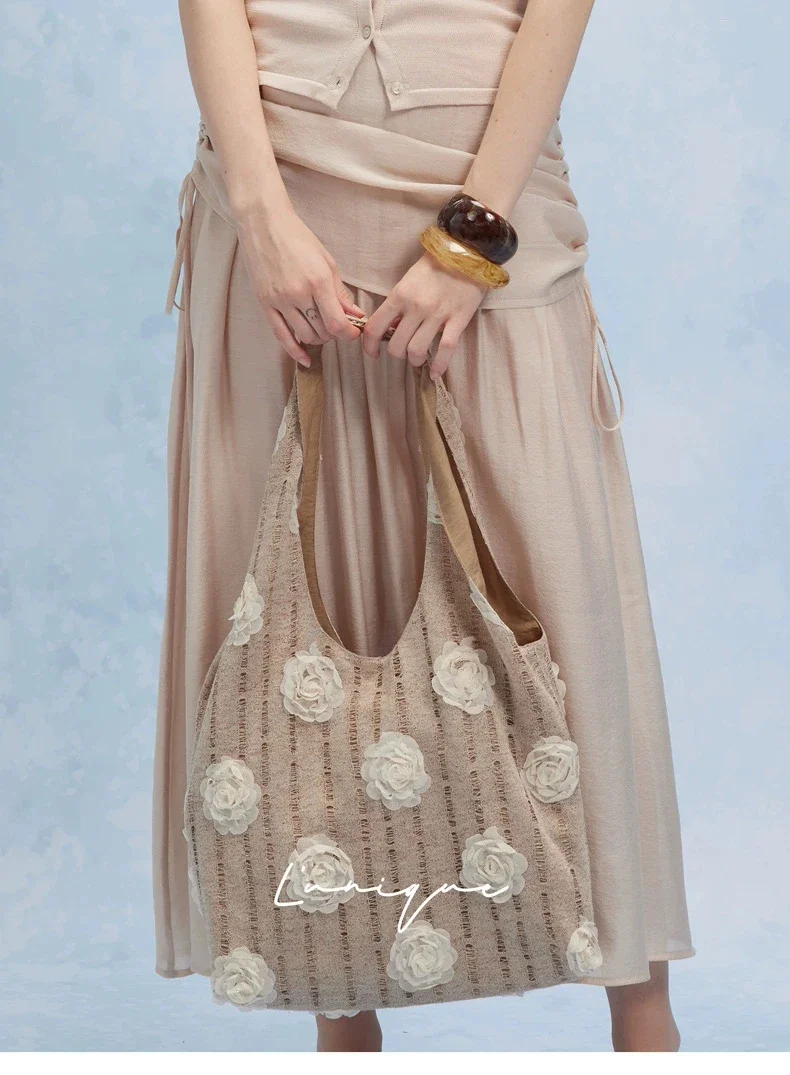 

Crossbody Single Shoulder Large Capacity Bag Three Dimensional Flower Women's Hobo Bags