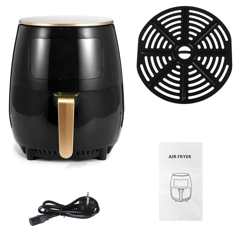 

Luxury Single-Basket 6L Air Fryer Oil-Free Plastic Touchscreen Control French German Language Round Healthy Roast Electric