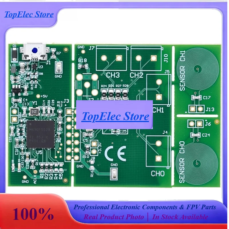 ToPESsLDC1314EVM 4-Channel Inductive Sensing Evaluation Module PCB Sensor Coil Durable For Embedded Sensing Projects