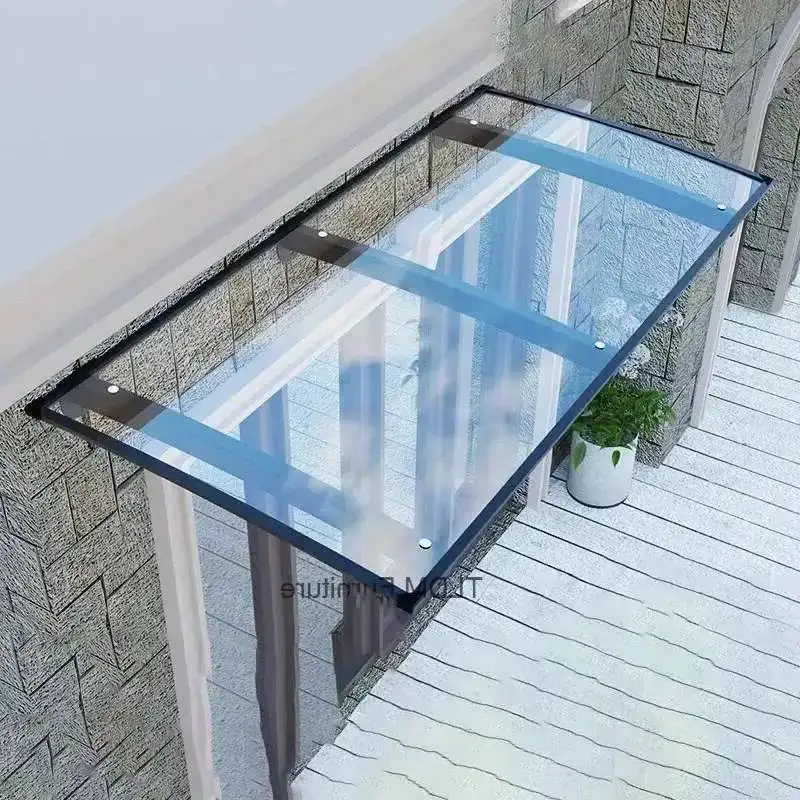 Villa Outdoor Gazebos Imitation Sunproof Glass Shed Door Transparent Awning Window Endurance Awning Board Silent Pergola Tent