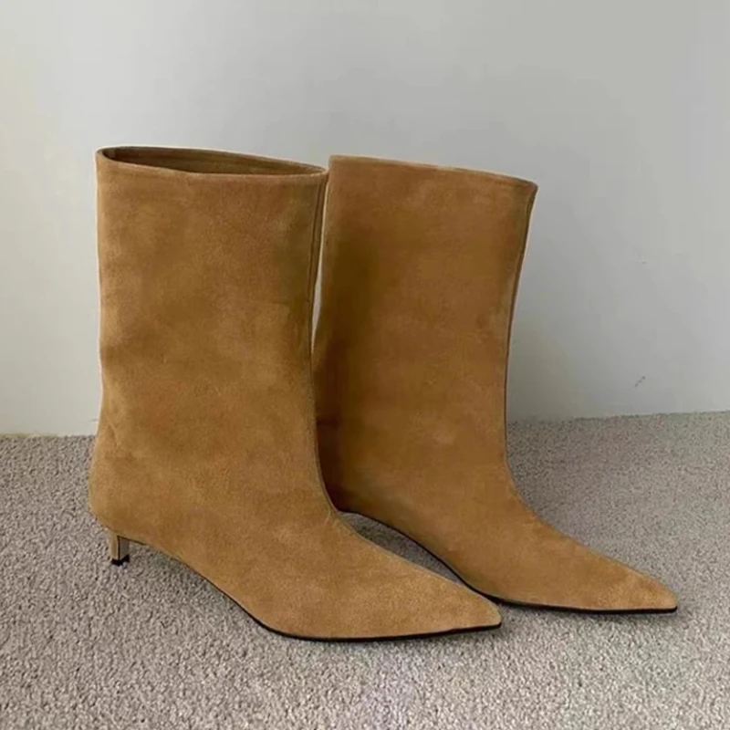 

Женские ботильоны с острым носком на каблуке, элегантные зимние зимние ботинки, модные вечерние ботинки 2025, роскошное платье Chelsea Mujer Botas