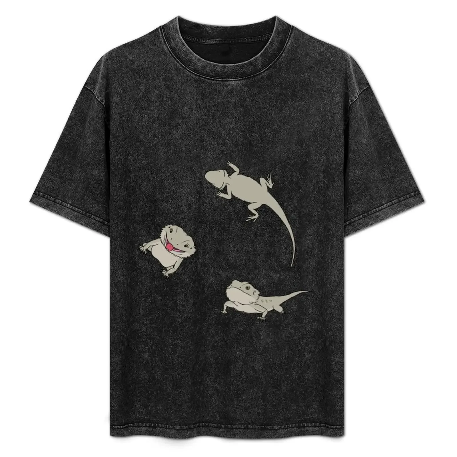 

bearded dragon grey no stripes T-Shirt graphic tee shirt plus sizes oversized clothes for men