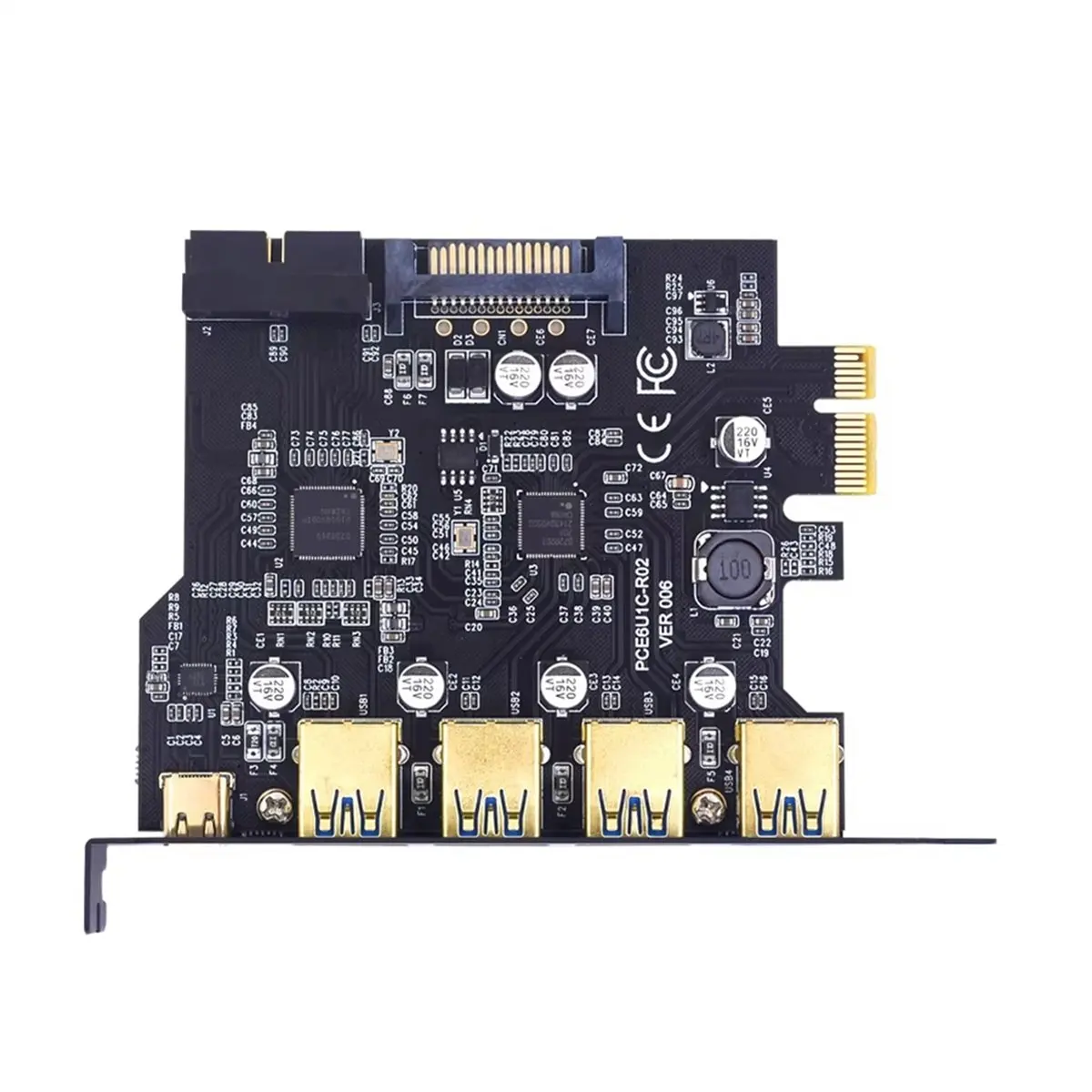 

Карта расширения A46U USB 3.0 PCI-E Type C, контроллер PCI-E 1x на USB 3.0, 4 порта USB 3.0 + 1 порт USB 3.1, адаптер PCI-E