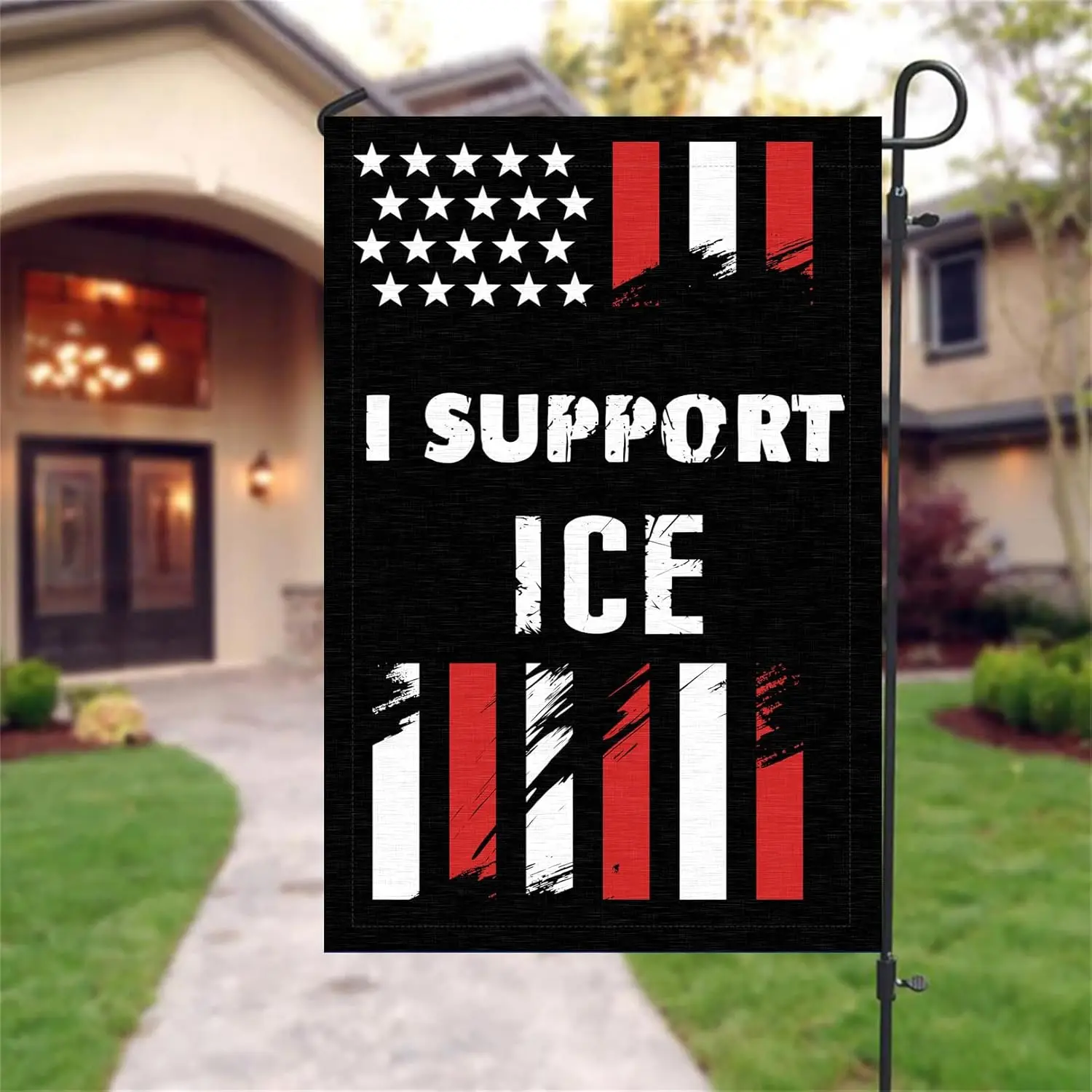 I Support Ice Garden Flag for Outside, I Stand With Ice Small Yards Flags for Outdoor,Deport Them All Illegals Protest Home  LLX