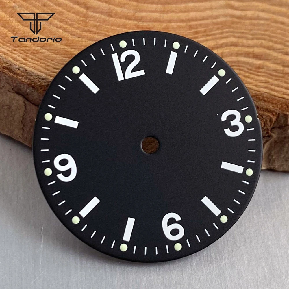 29mm Watch Dial Black/Beige Color Men's Wristwatch Face Accessory Parts Fit NH35 NH36 NH38 Miyota8215 8205 ETA2824 PT5000 ST2130
