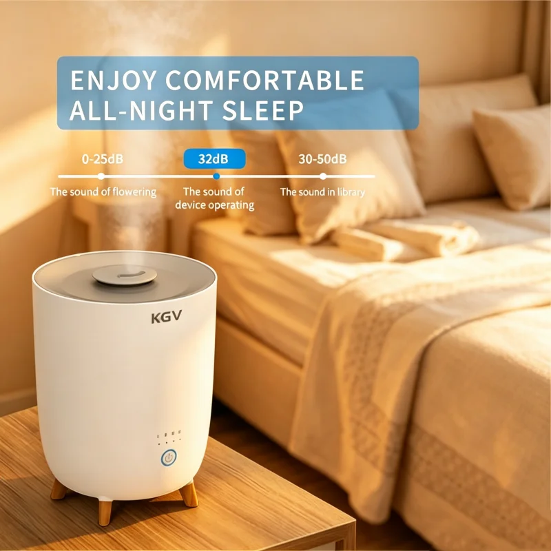 3L large capacity Ultrasonic humidifier upper open lid water supply bottom noise, easy to clean, ,For use in dry weather